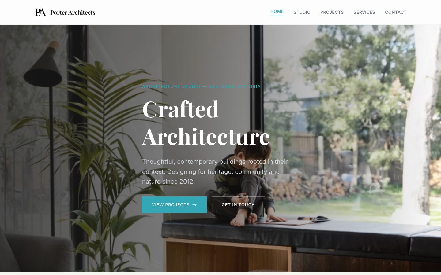 Porter Architects website screenshot