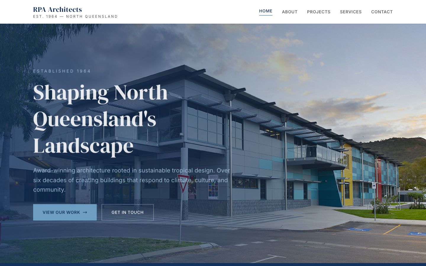 RPA Architects website screenshot