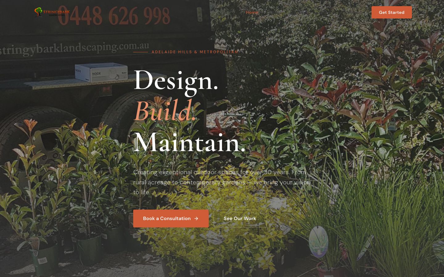 Stringybark Landscaping website screenshot