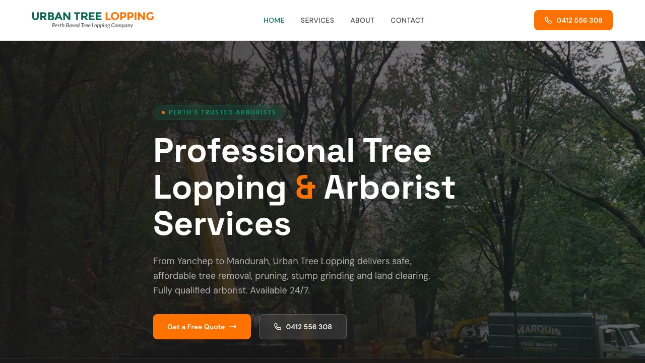Urban Tree Lopping website screenshot