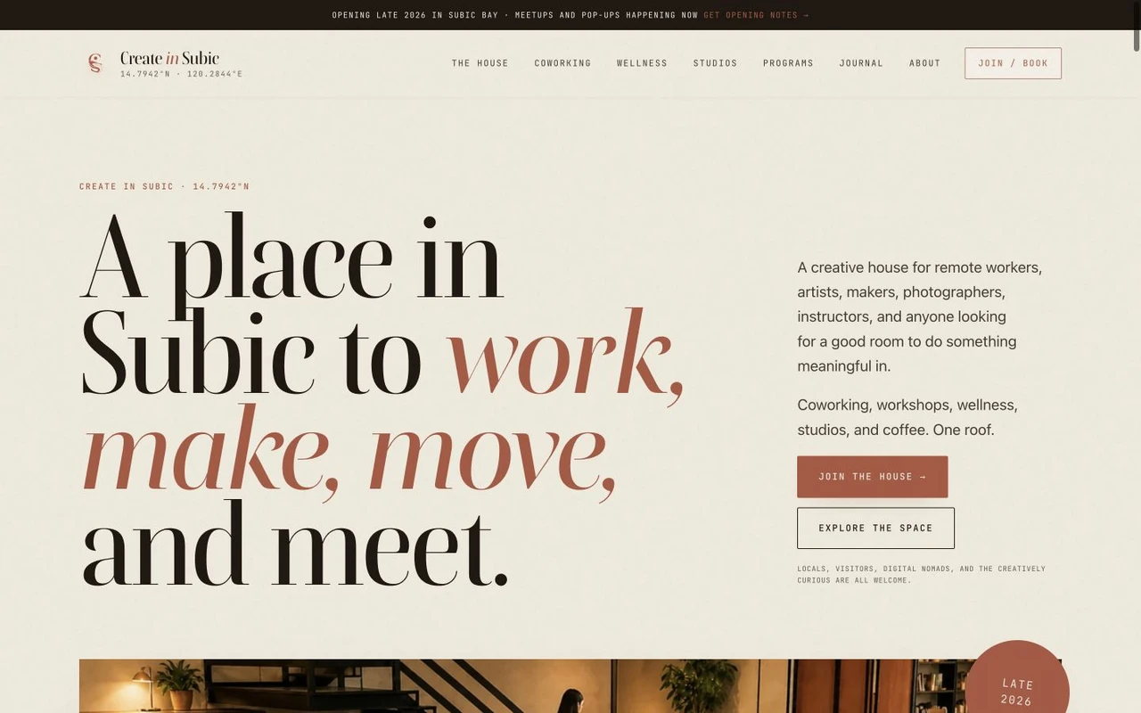 Create in Subic: website design preview