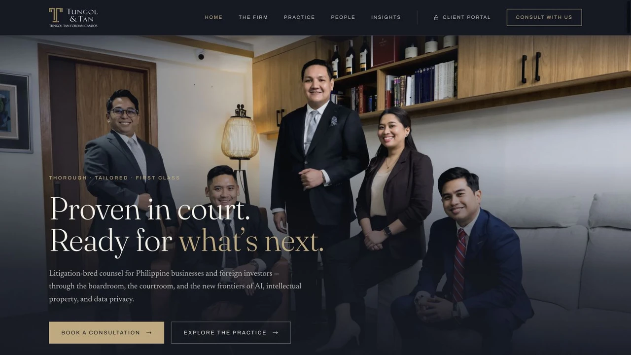 TTFC Law: website design preview